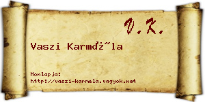 Vaszi Karméla névjegykártya